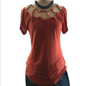 Anthropologie Baraschi crochet neck boho top. Size Medium, runs small